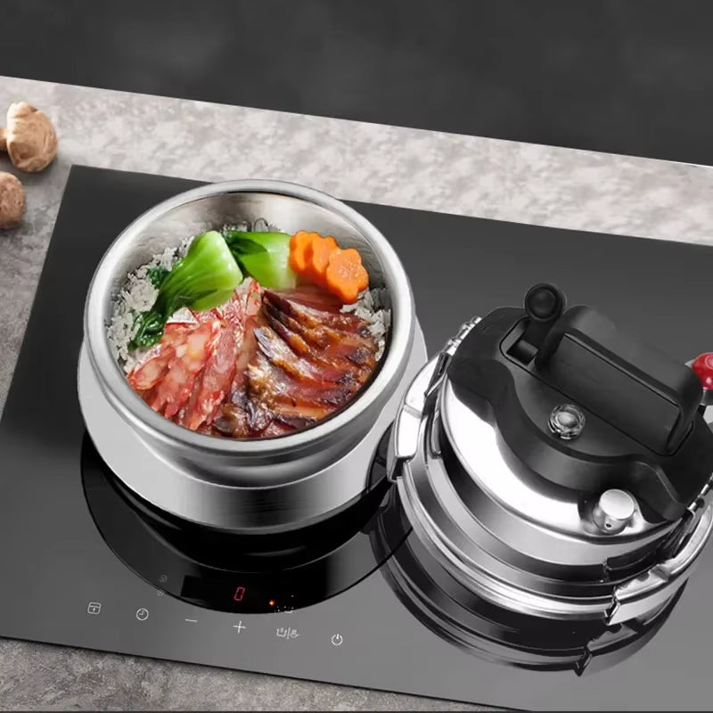 0.8-2L Outdoor Camping Small Pressure Cooker 304 Stainless Steel Portable Rice Cooker for Kitchen Cooking Tool Pressure Cooker